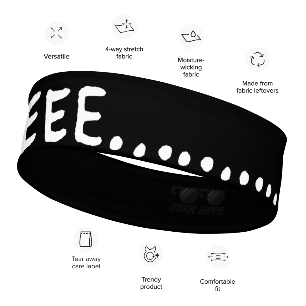 Black & White “Hippieeeee” Headband